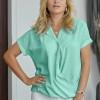 Zelena preklopna bluza Allie z gumbi