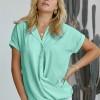 Zelena preklopna bluza Allie z gumbi