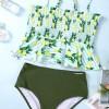 Zelene peplum kopalke Felicity s potiskom limon