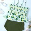 Zelene peplum kopalke Felicity s potiskom limon