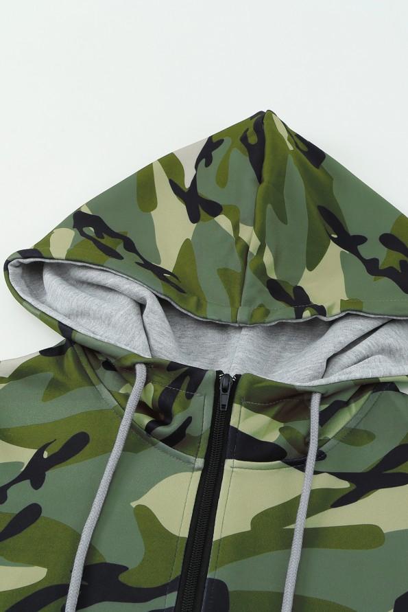Zeleni camo pulover s kapuco Army