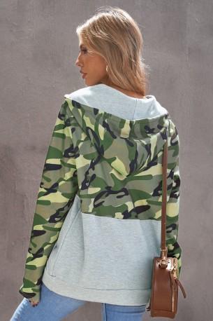 Zeleni camo pulover s kapuco Army