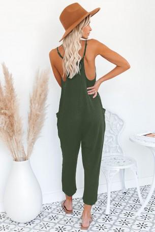 Zeleni kombinezon z žepi Noa