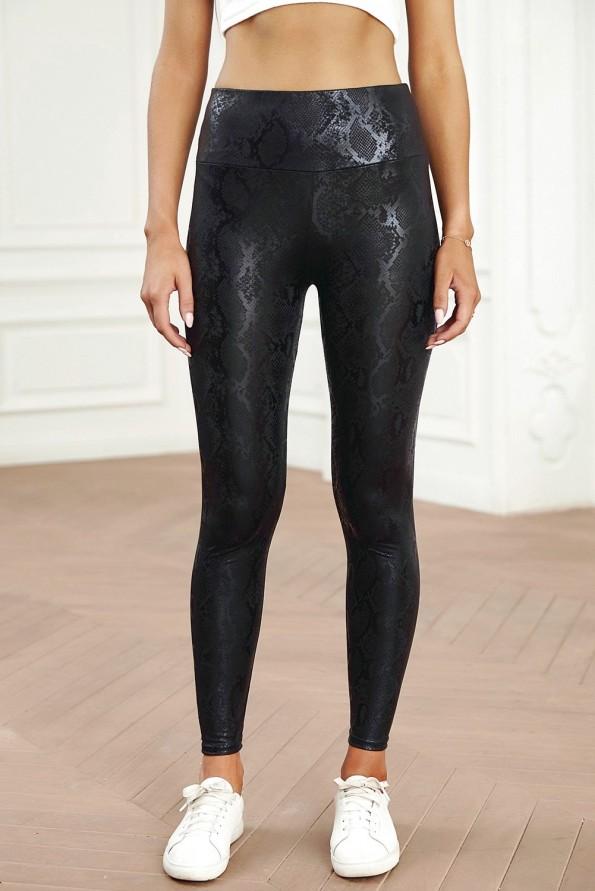 Ženske črne pajkice Avery s kačjim motivom