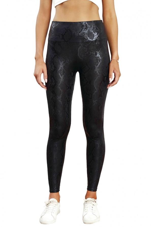 Ženske črne pajkice Avery s kačjim motivom