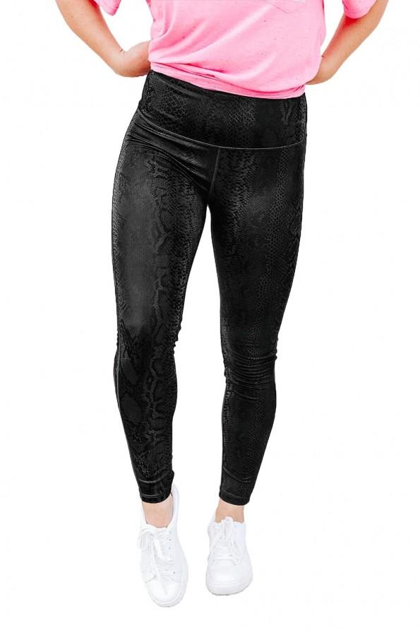 Ženske črne pajkice Avery s kačjim motivom