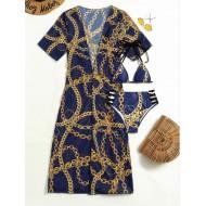 3-delni komplet kopalk v modri barvi s pregrinjalom Sanaya