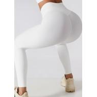 Bele joga gamaše z visokim pasom Gina