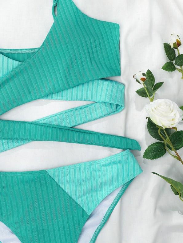 Dvodelne kopalke s potiskanim bikini trakom Aelis