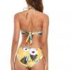 Dvodelne kopalke z rumenimi bikini trakovi in s cvetličnim tiskom Diana