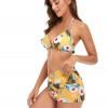 Dvodelne kopalke z rumenimi bikini trakovi in s cvetličnim tiskom Diana