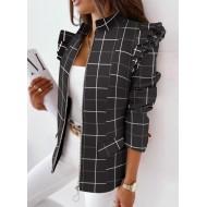 Elegantna jakna s kariranim tiskom z zadrgo Lucy