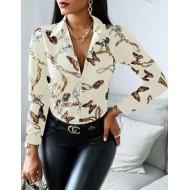 Elegantna majica z dolgimi rokavi v retro verižici Joana