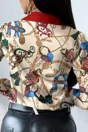 Elegantna majica z dolgimi rokavi z verižico Dolar