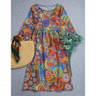 Elegantna obleka z nizkim hrbtom s tiskom Zenithen