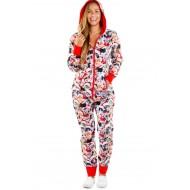 Kombinezon s kapuco na zadrgo s kontrastnim vzorcem Christams