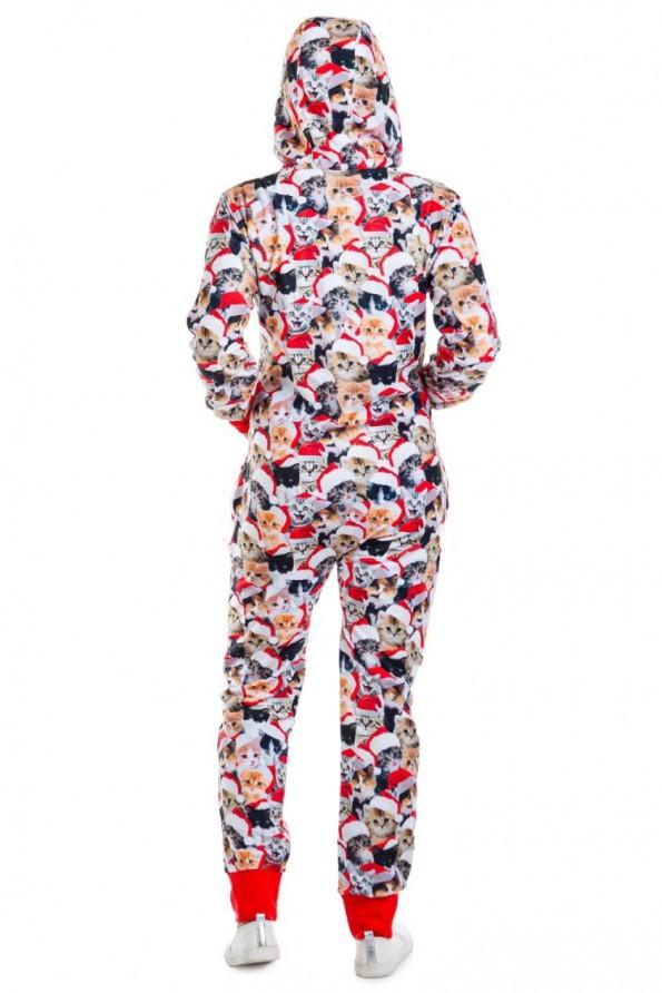 Kombinezon s kapuco na zadrgo s kontrastnim vzorcem Christams