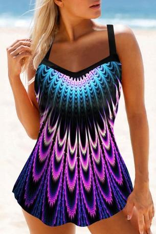 Kopalke tankini večbarvnih vzorcev Heidi