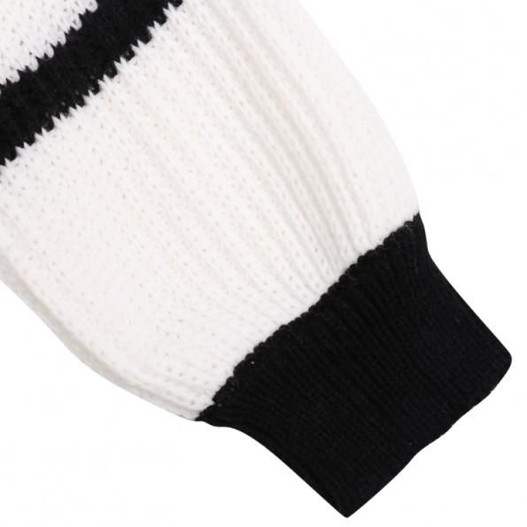 Ohlapni beli črtasti pulover puloverji Adrienne