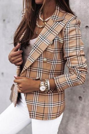 Pisarniški blazer s kariranim vzorcem Sara