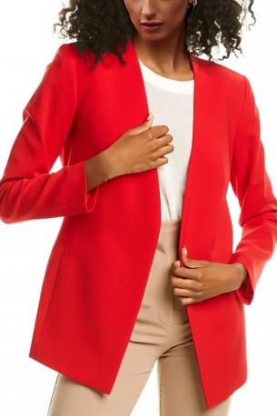 Rdeči suknjič s polnimi rokavi in z V-izrezom Elle