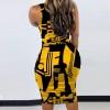 Seksi obleka midi z visokim ovratnikom brez rokavov Yelow