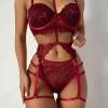 Seksi rdeči komplet spodnjega perila s čipko Galter