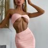 Seksi roza klubska obleka Pia