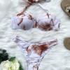 Tridelne kopalke s prekrivalom z belim tie-dye printom Choco
