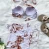 Tridelne kopalke s prekrivalom z belim tie-dye printom Choco