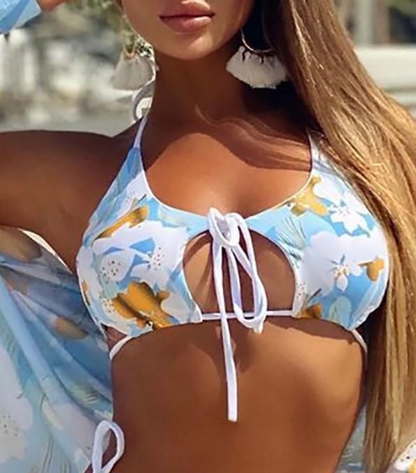 Trodelne kopalke z modrim tiskom in s pokrivalom Gigi