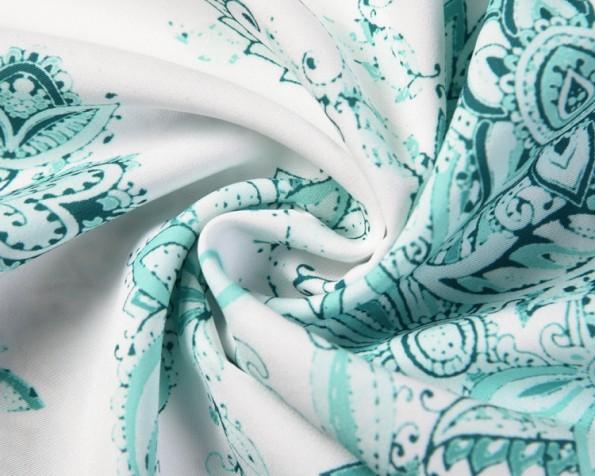 Zelena ohlapna  obleka z V-izrezom s polovičnimi rokavi in s cvetličnim tiskom Emery