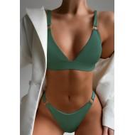 Zelene dvodelne kopalke z V-izrezom Maty