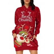 Zimska božična obleka s kapuco Fanny