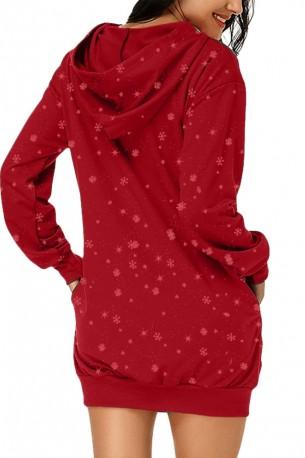 Zimska božična obleka s kapuco Fanny