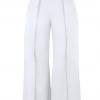 Bele ohlapne elegantne hlače z visokim pasom Katja