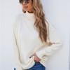 Beli pulover z ovratnikom Donna