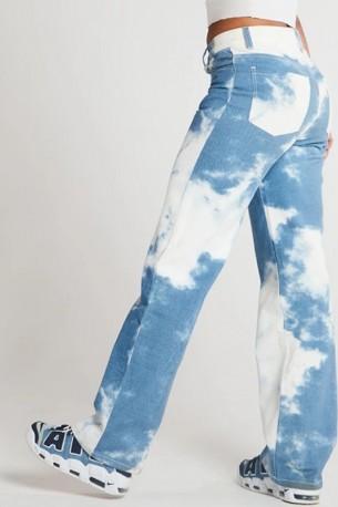 Belo modra kavbojke z visokim pasom Micheline