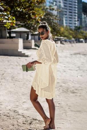 Bež kvačkana poletna haljic Joe