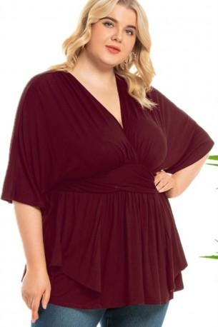 Bluza s kratkimi rokavi z izrezom Sasha