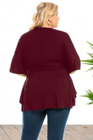 Bluza s kratkimi rokavi z izrezom Sasha