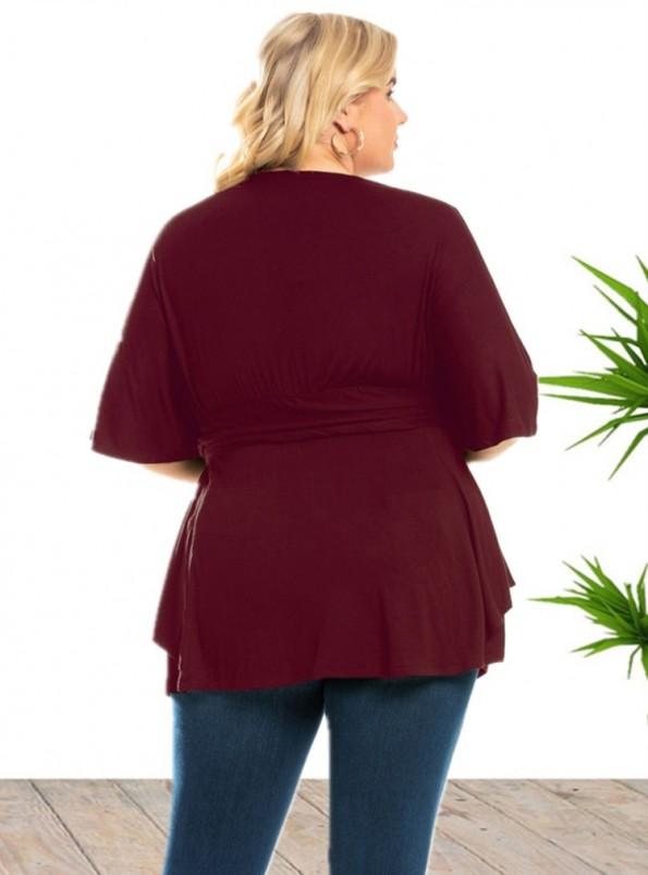 Bluza s kratkimi rokavi z izrezom Sasha