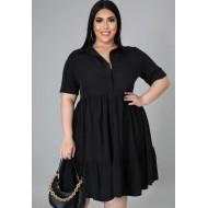 Črna drsalna obleka za močnejše postave Esmeralda