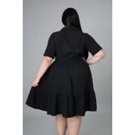 Črna drsalna obleka za močnejše postave Esmeralda