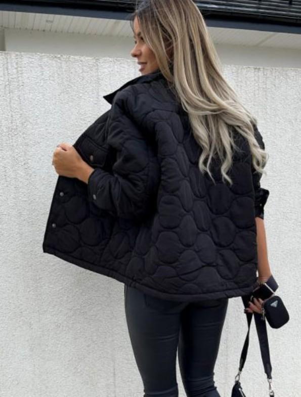 Črna jakna z gumbi in žepki Tracy