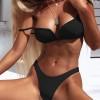 Črne seksi dvodelne kopalke s trakovi Nina