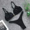 Črne seksi dvodelne kopalke s trakovi Nina