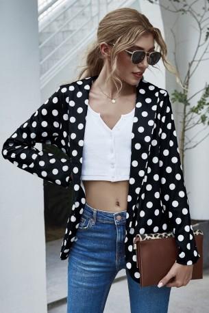 Črni suknjič z belimi pikami Fisa