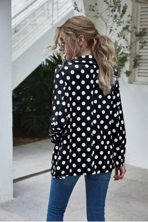 Črni suknjič z belimi pikami Fisa