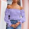 Crop Top z rameni z naramnicami in pop rokavi Velly